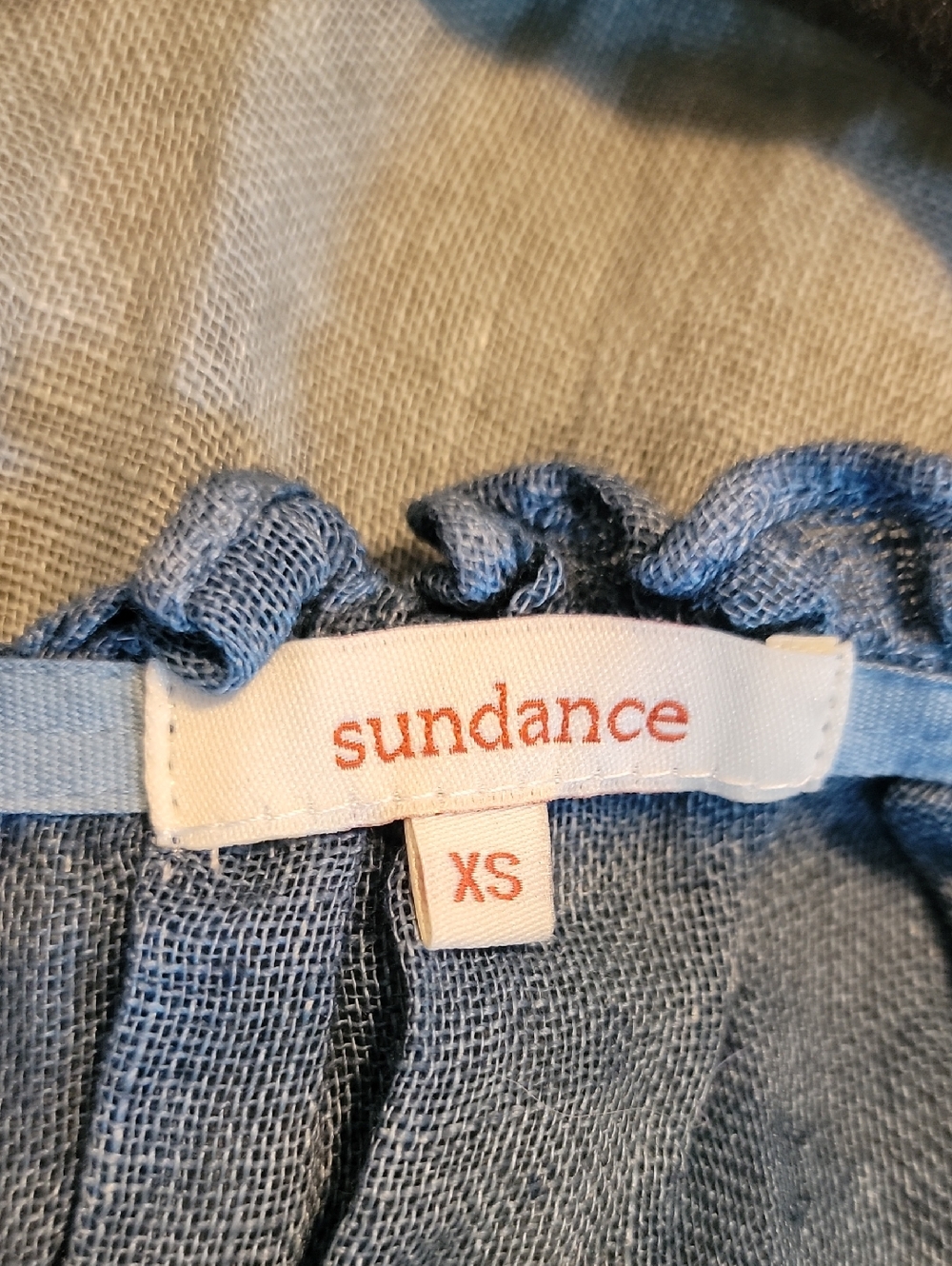Sundance Blue Linen Texture Top Blue Hombre Lace Shirt Xs X Small New - Picture 5 of 6